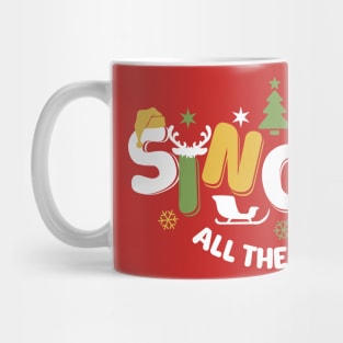 Single All The Way Christmas Pun Typography Mug